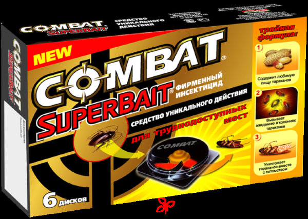 Диски COMBAT SuperBait 6 ловушка от тараканов